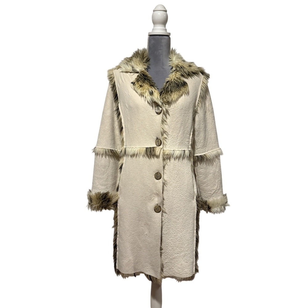 Women's Faux‎ Suede & Fur Coat Ranch Yellowstone Penny Lane True Grit MEDIUM USA